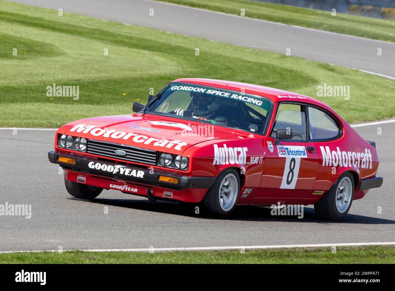 Mike Whitaker in his 1979 Ford Capri III 3.0S during the Gordon Spice Tropht race at the 80th Members Meeting, Goodwood, Sussex, UK. Stock Photo