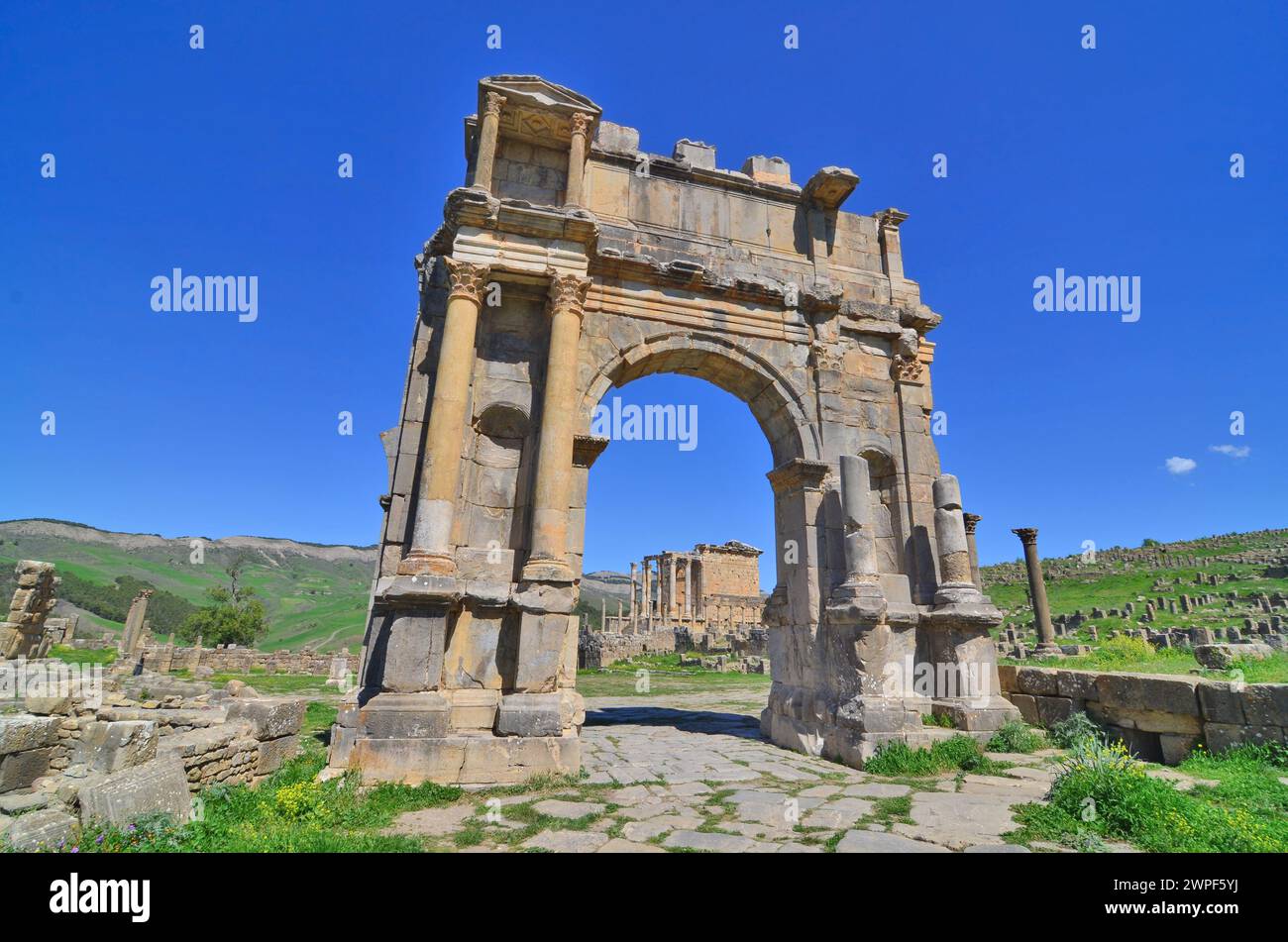 The Arch of Caracalla located at Djémila in Algeria (Cuicul) Stock Photo