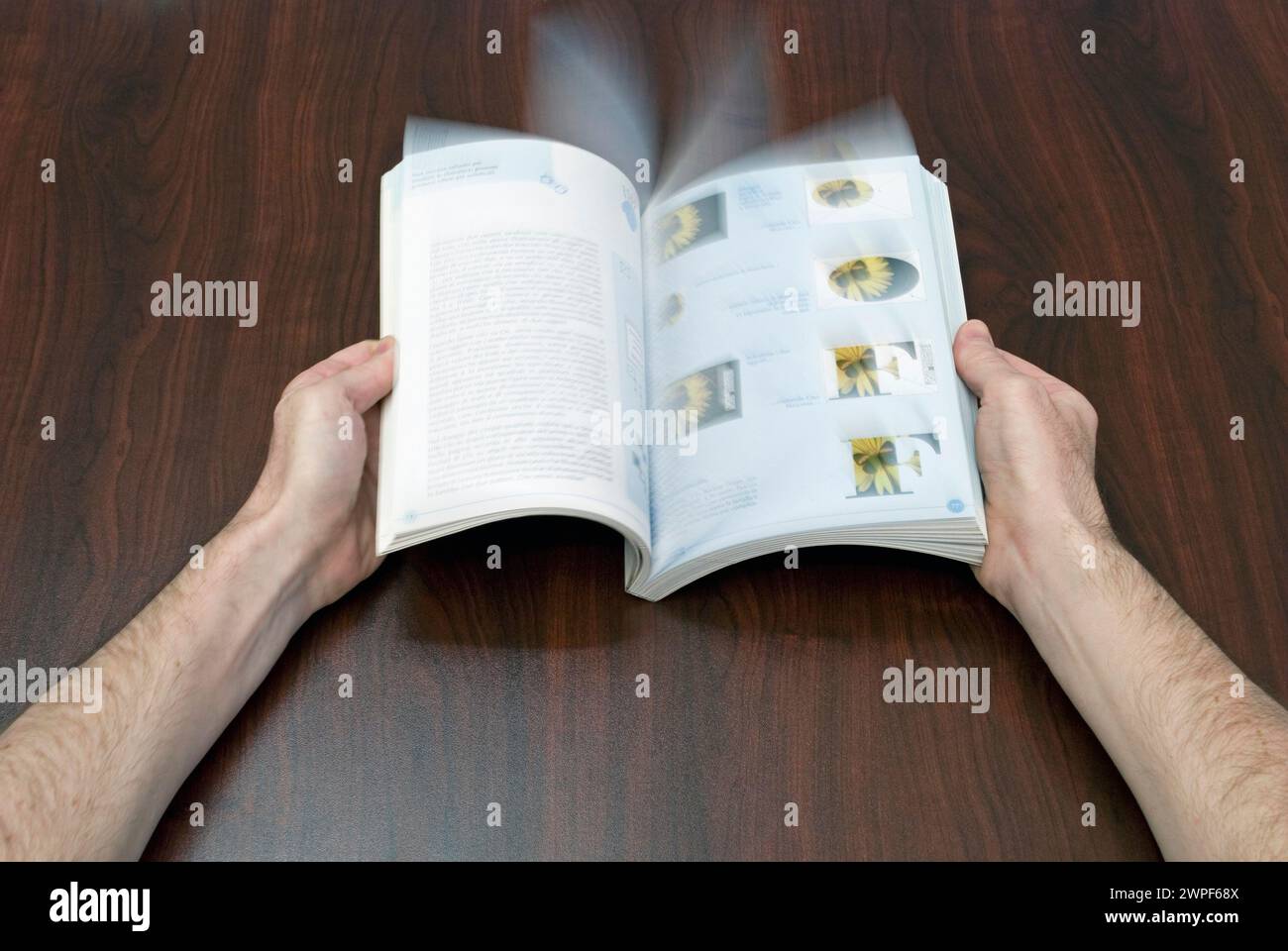 flipping book pages Stock Photo