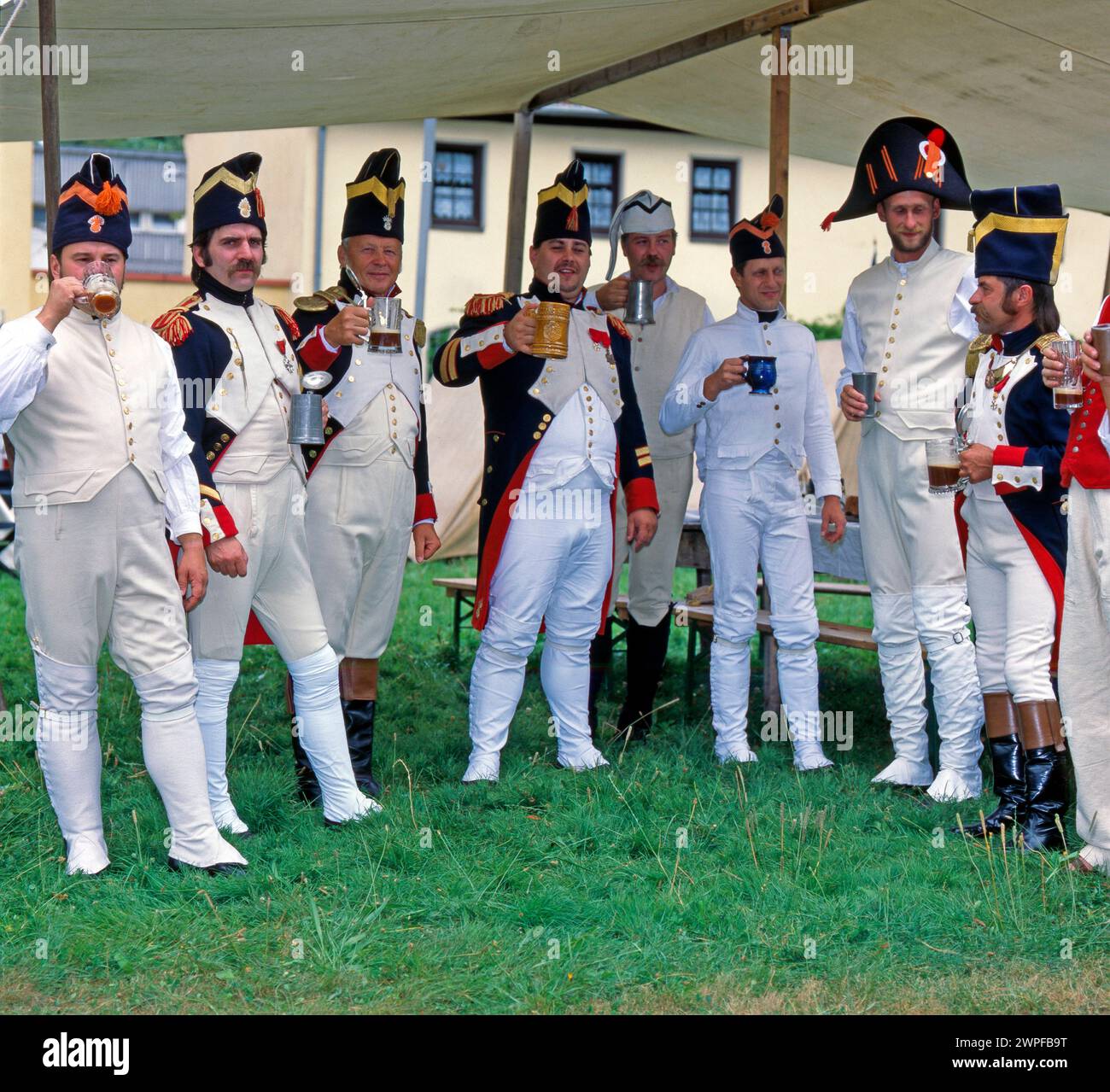 Traditionsvereine der Voelkerschlacht 1813 bei Leipzig feiern Napoleon ...
