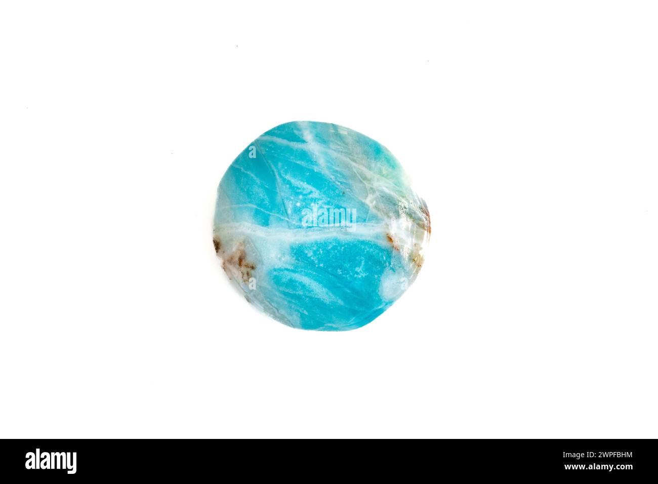 Amazonite stone with white background. Stock Photo