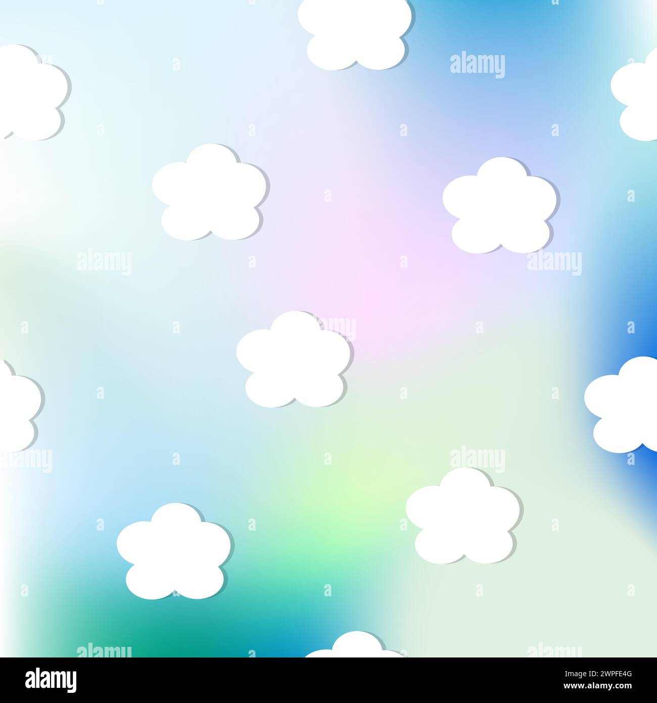 White clouds on abstract blue sky Stock Vector