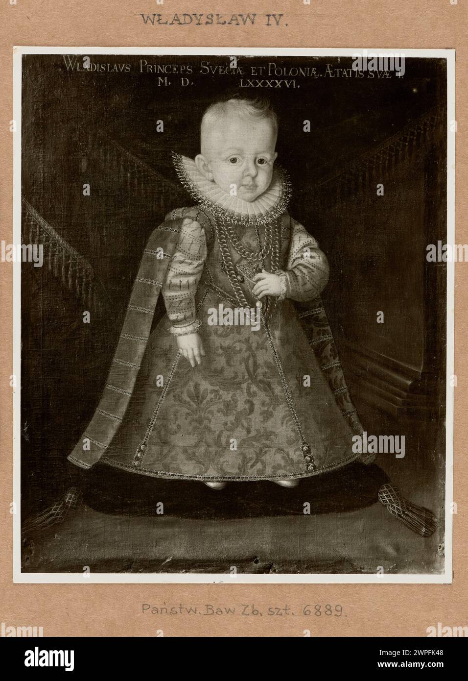 Picture photography: Marcin Kober (1550-1598), Portet of Prince Władysław, later Władysałwa IV Vasa, as a one-year-old child;  before 06.1939 (1914-00-00-1939-00-00); Stock Photo