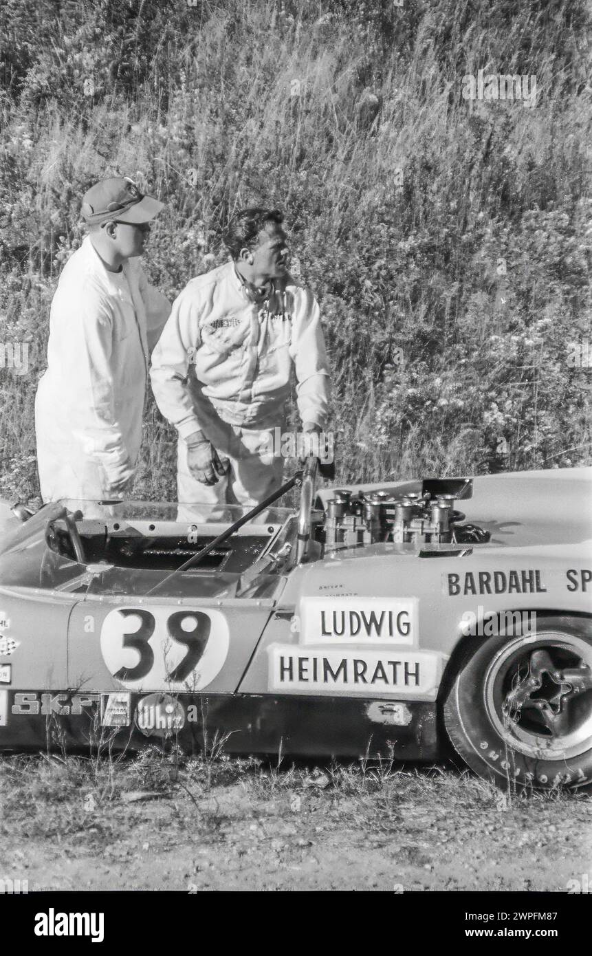 Ludwig Heimrath driving a McLaren Elva Mark II Chevolet at the 1967 Mosport Park Can Am in Ontario Canada, started 9th, DNF Stock Photo