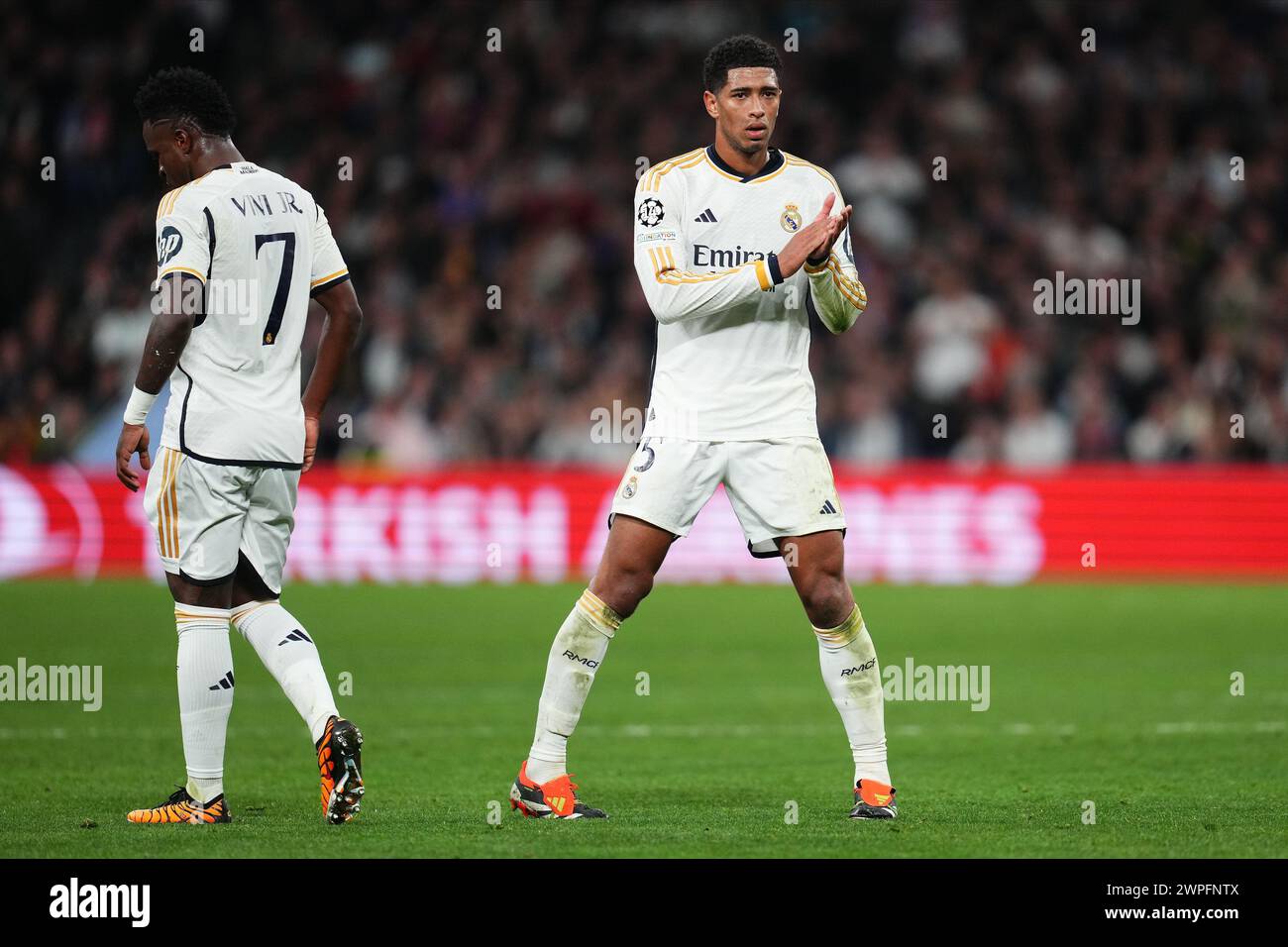 Madrid, Spain. 06th Mar, 2024. Jude Bellingham of Real Madrid greets ...