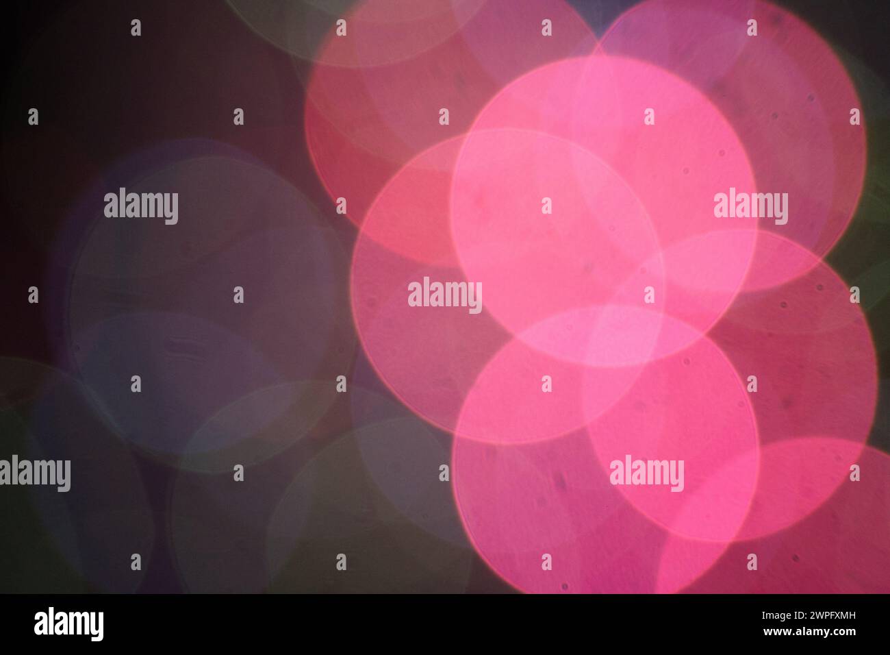 Abstract circular colorful bokeh from the party light on black background Stock Photo