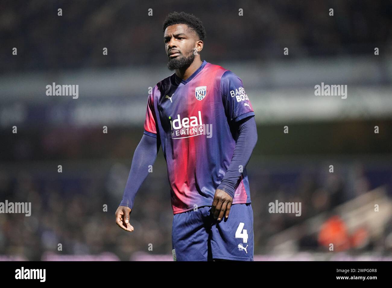 LONDON, ENGLAND - MARCH 6: Cédric Kipré of West Bromwich Albion during the Sky Bet Championship match between Queens Park Rangers and West Bromwich Albion at Loftus Road on March 6, 2024 in London, England.(Photo by Dylan Hepworth/MB Media) Stock Photo