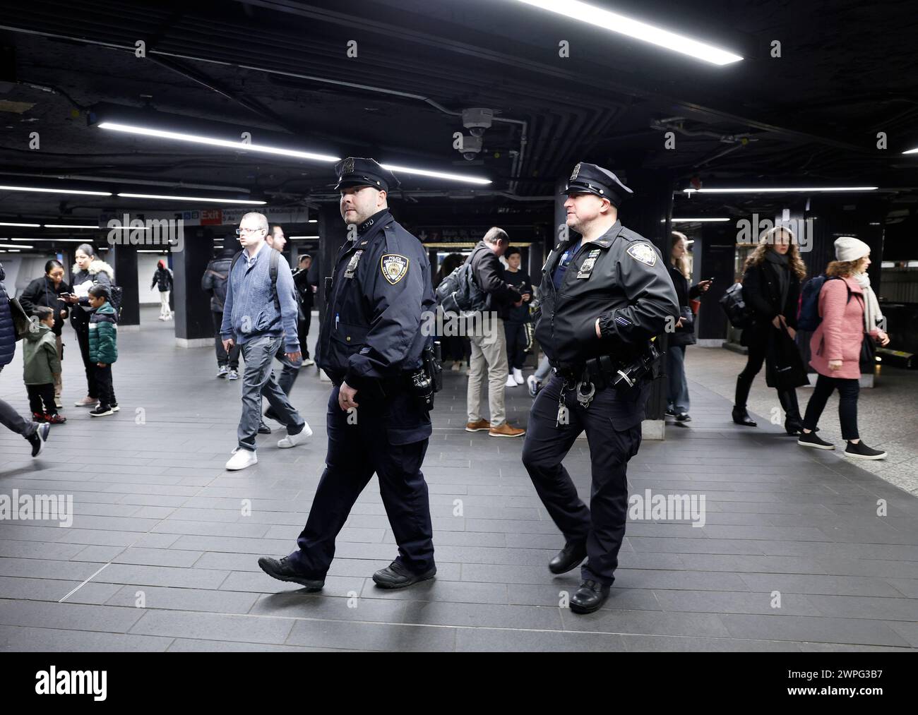 New York, United States. 06th Mar, 2024. NYPD police officers patrol ...
