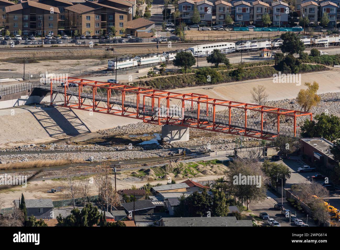 View of the new Taylor Yard bike - View Of The New Taylor Yard Bike Path Bridge Spanning The Los Angeles River Between Elysian Valley And The Cypress Park Neighborhoods In Los Angeles 2WPG614