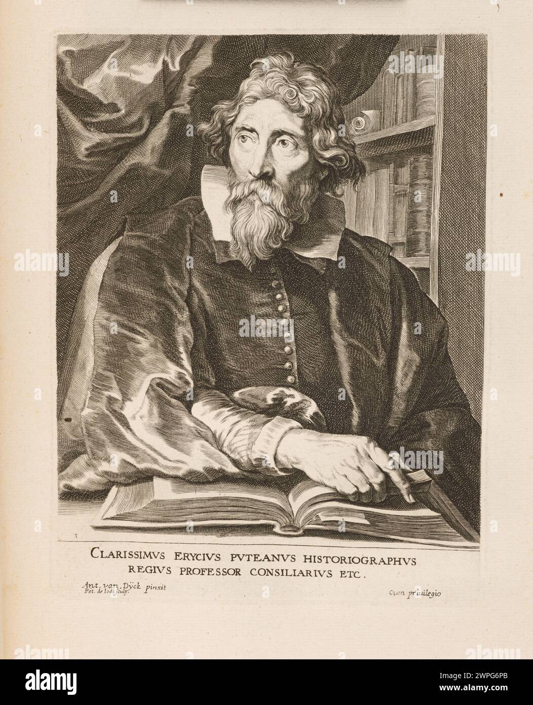 Portrait engraving of Clarissimus Eicius Puteanus by Pieter de Jode II ...