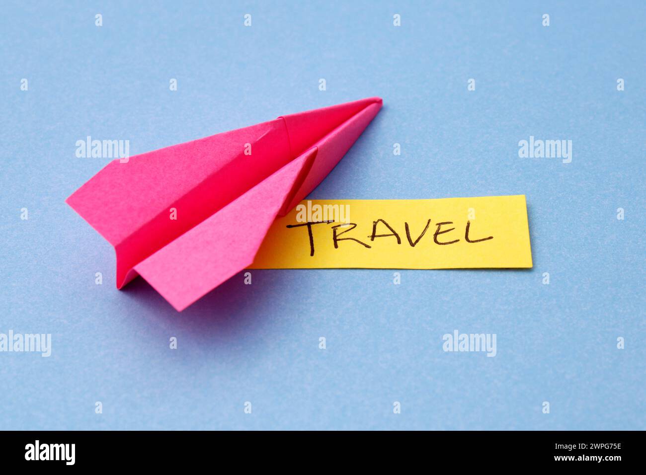 Planning a vacation trip by airplane Stock Photo