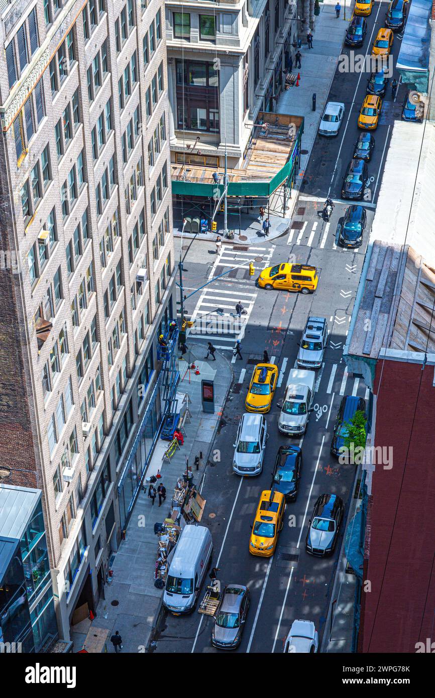 View from a 21st floor in to Fifth Avenue,in Manhattan New York Stock Photo