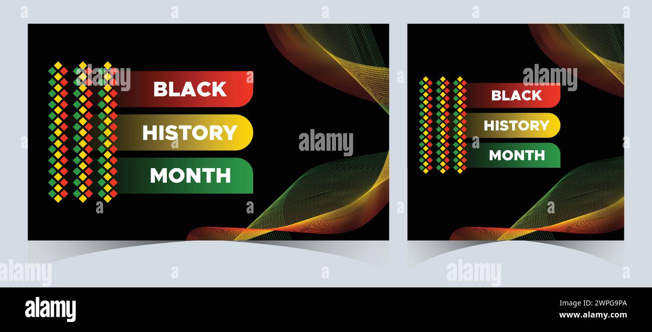 Set of Black History Month celebrated. February national black history month African American vector illustration Template for background, banner Stock Vector