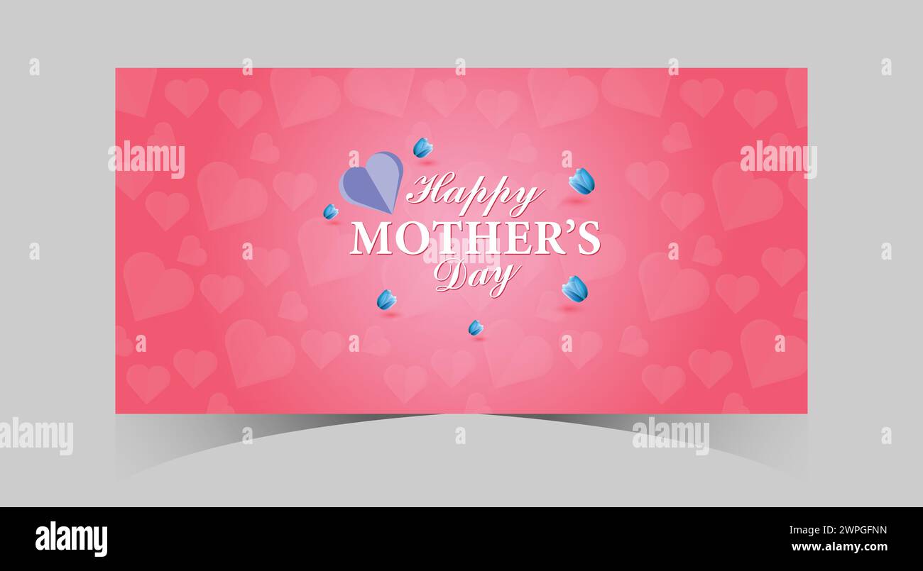 Happy Mother's Day web banner and social media post template. Mom Day