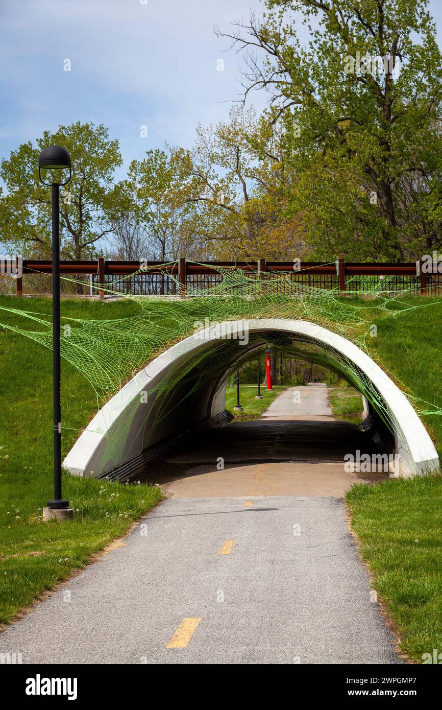 A pedestrian tunnel under a roadway. Stock Photo