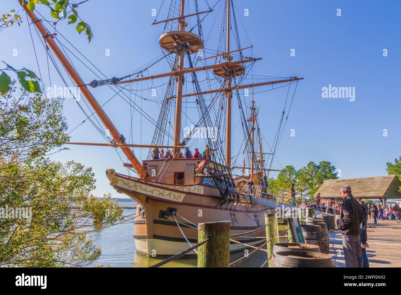 Jamestown Settlement living history museum in the Colonial National Historical Park in Virginia. Stock Photo