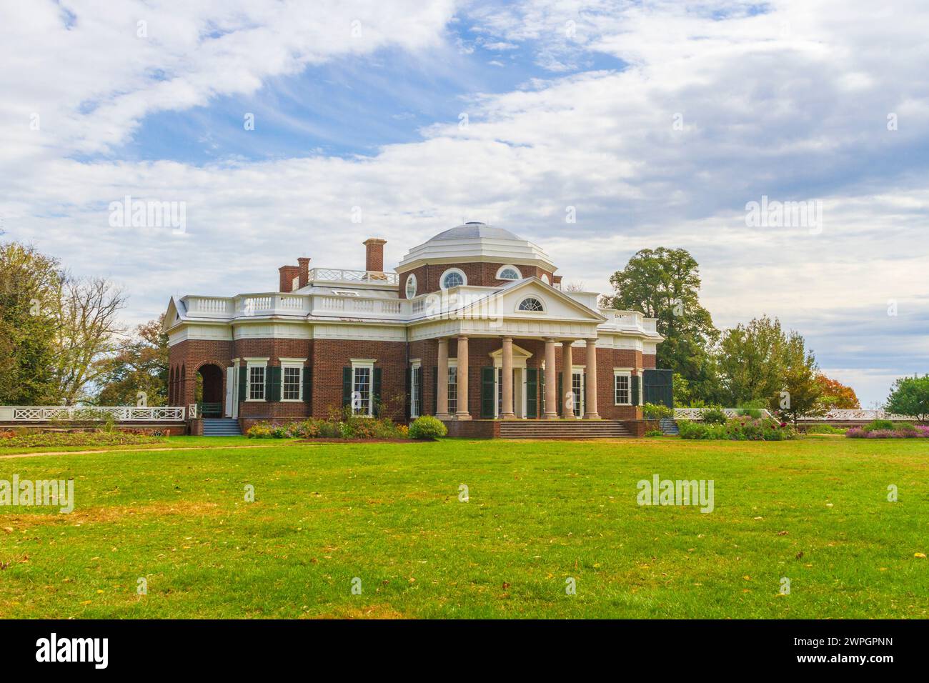 World Heritage Site, Monticello plantation and estates, home of Thomas Jefferson, third president of the United States. Stock Photo