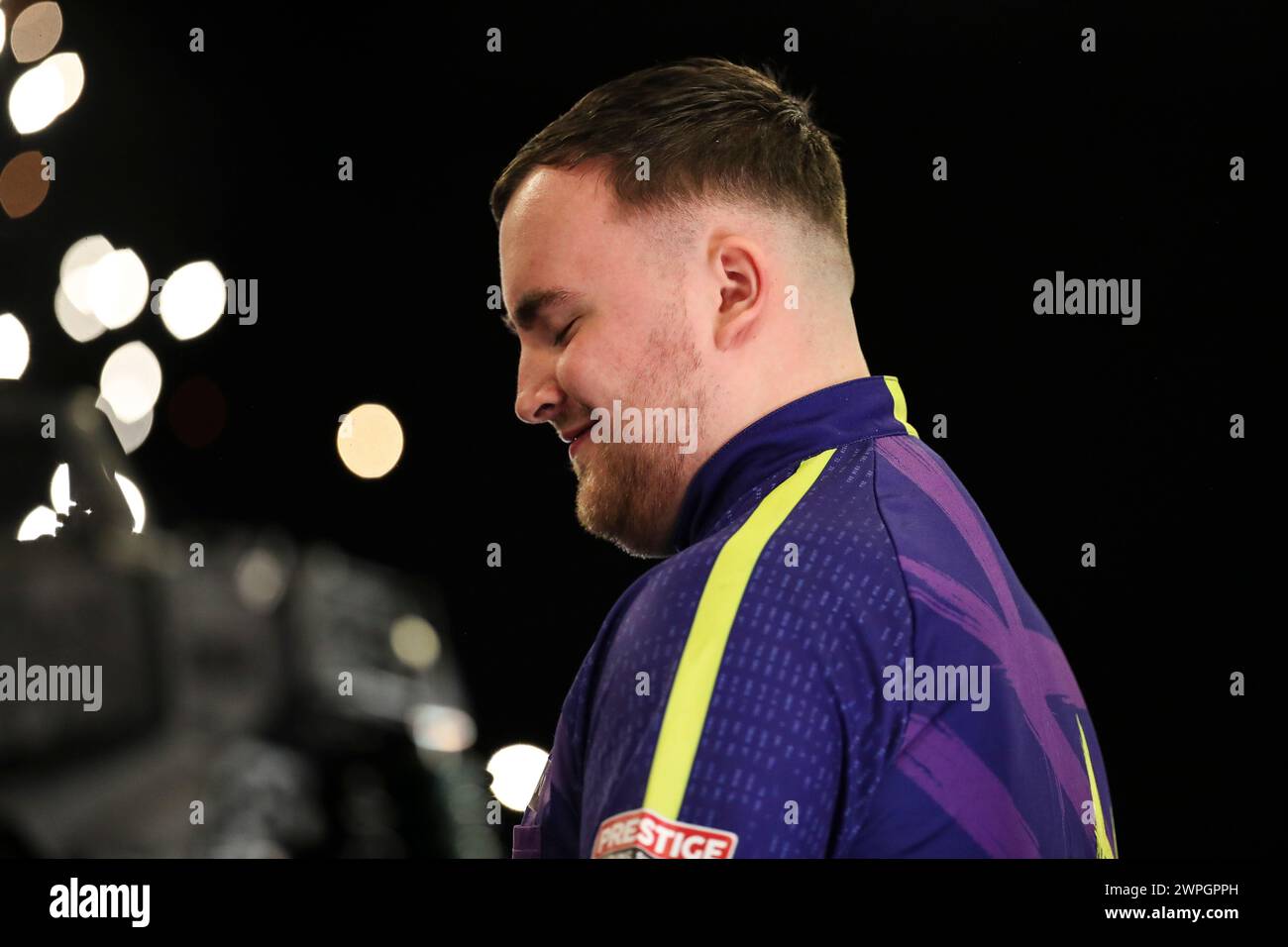 Brighton, UK. 07th Mar, 2024. Luke Littler reacts during the 2024
