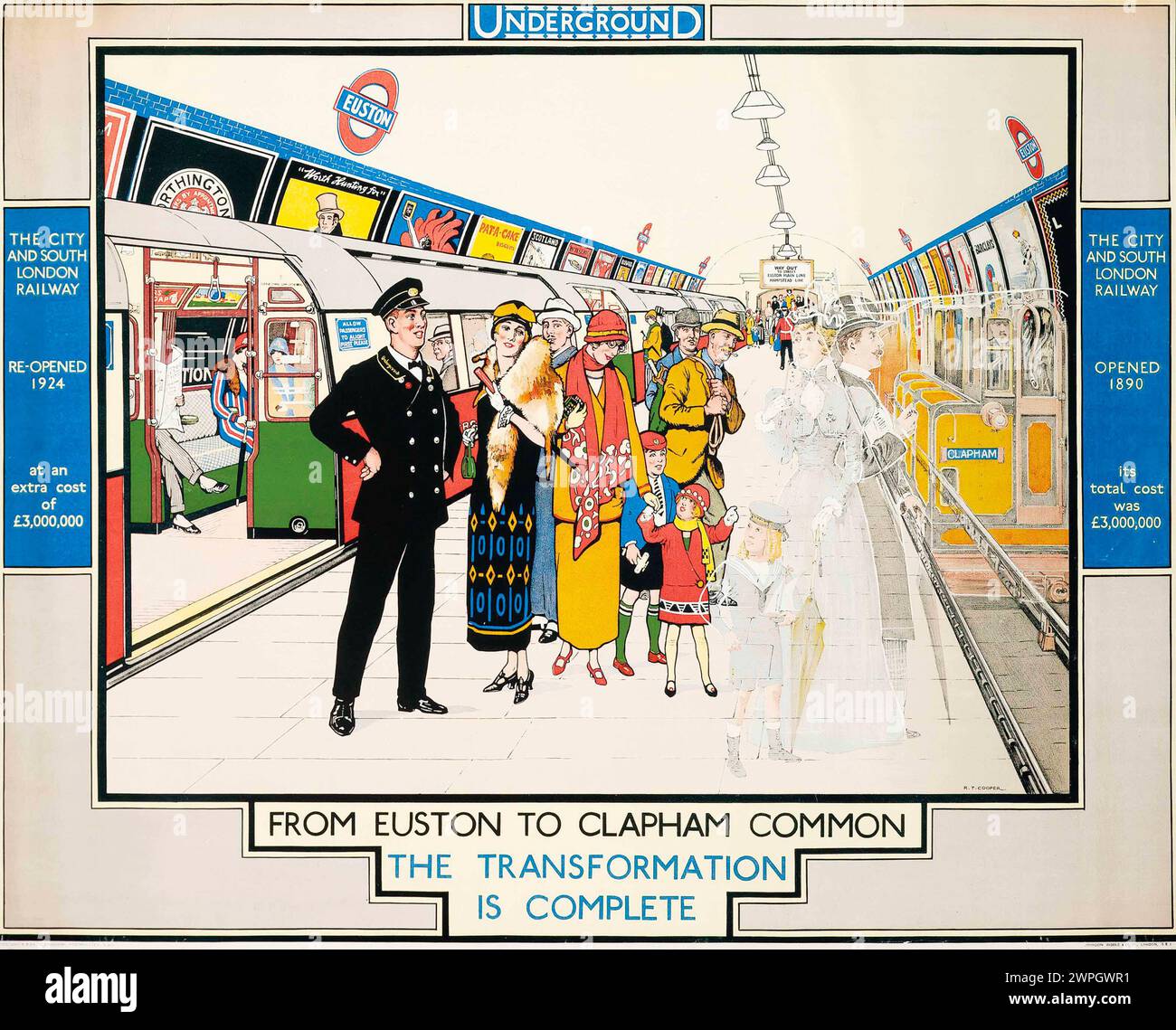 London underground tube advertising poster 1920s hi-res stock