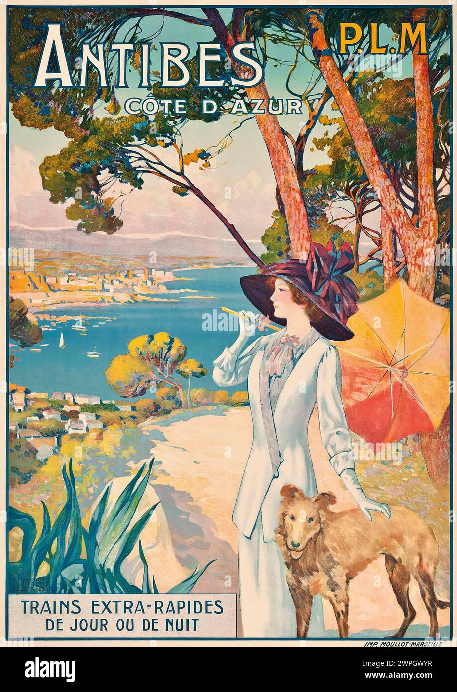 Poster Ete Sur La Cote D'Azur - Manifesto Vintage Art Déco Anni '30 - Stampa Francese 150g Lucida