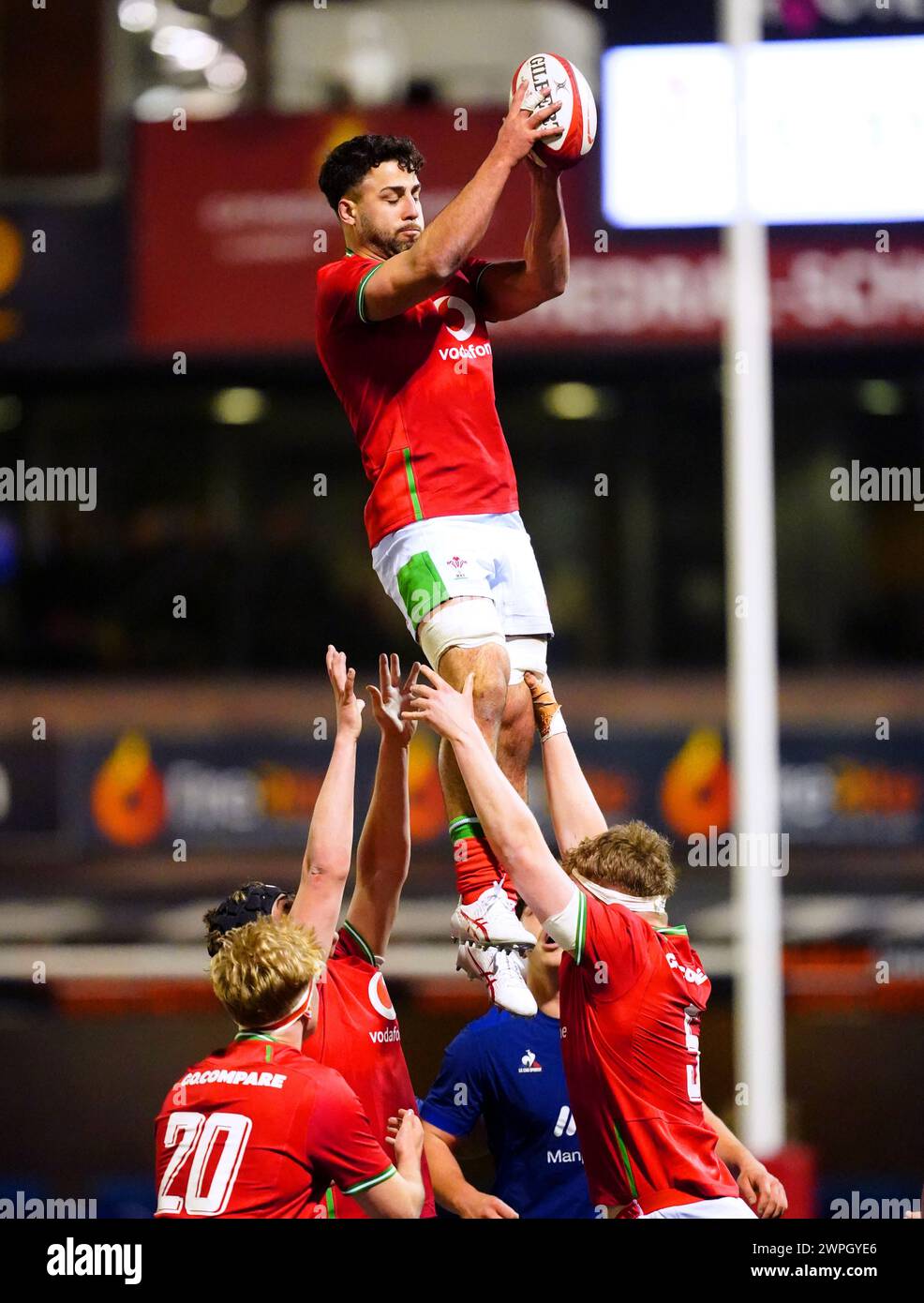 Wales' Lucas de la Rua during the 2024 U20 Six Nations Championship