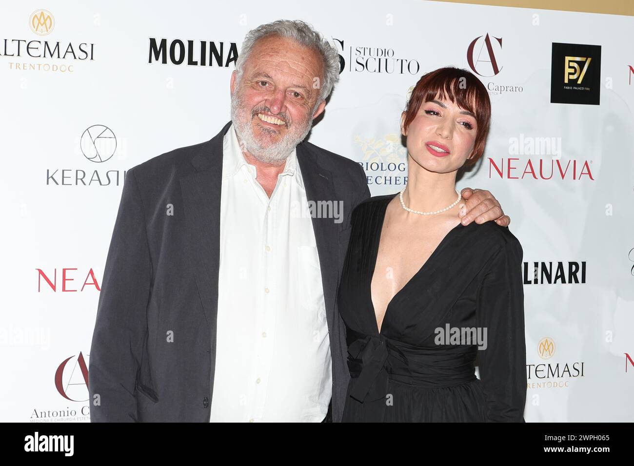 Italy. 07th Mar, 2024. Andrea Delogu and Steve Della Casa during the photocall for the Afrodite Awards on 07 march 2024 at Cinema Barberini, Rome, Italy Credit: Live Media Publishing Group/Alamy Live News Stock Photo