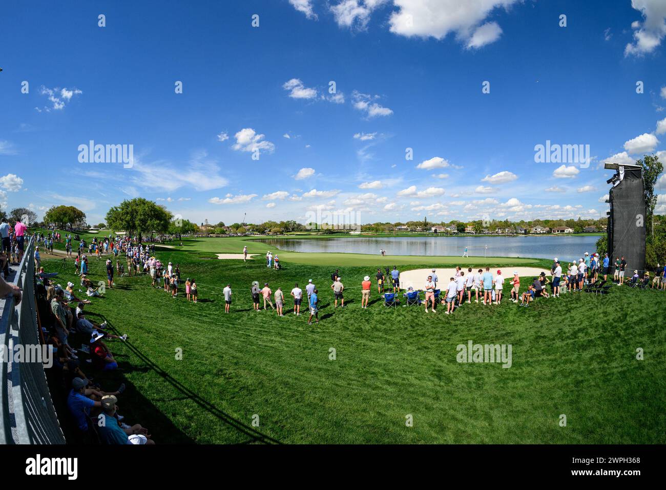 March 7, 2024 Wide view of the 6th hole during first round of the