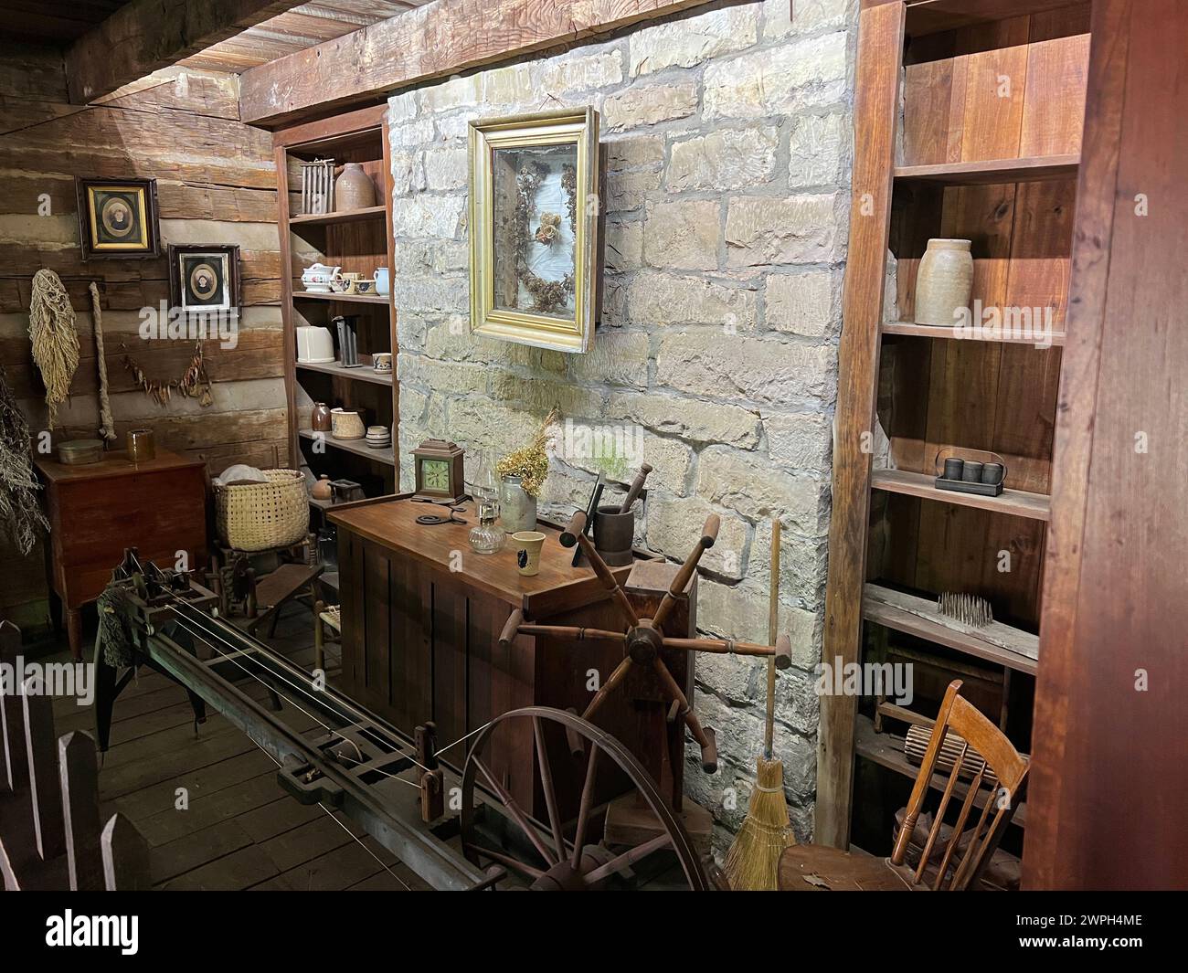 Inside Lower Residence in Spring Mill State Park Stock Photo