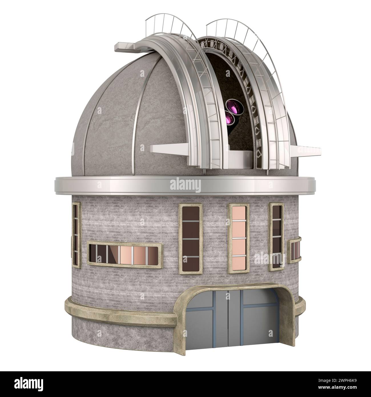 Observatory, 3D rendering isolated on white background Stock Photo