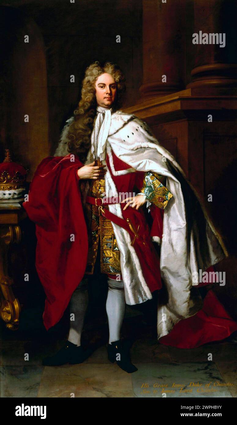 Portrait of James Brydges, 1st Duke of Chandos - Michael Dahl, circa 1719 Stock Photo