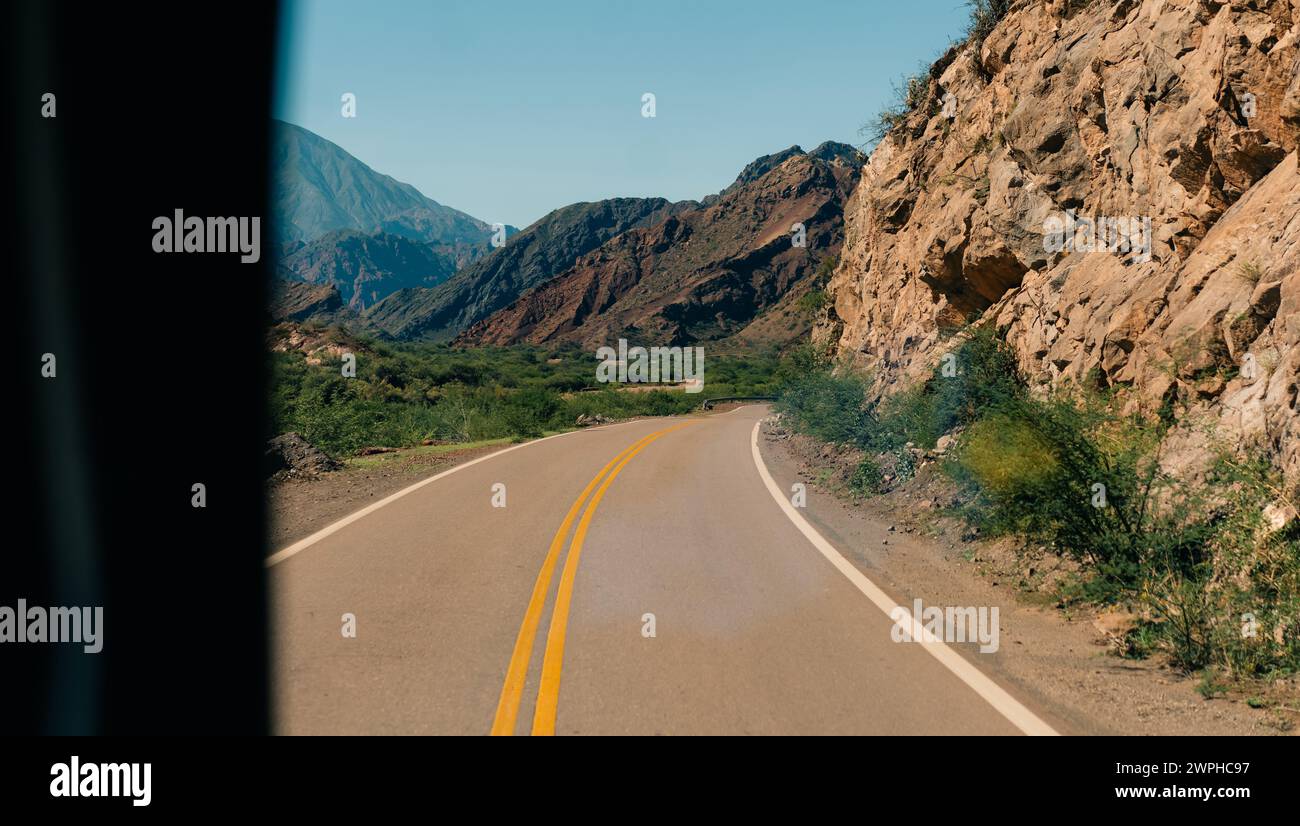 Road between Salta and Cafayate, Quebrada de las Conchas National Route 68. High quality photo Stock Photo