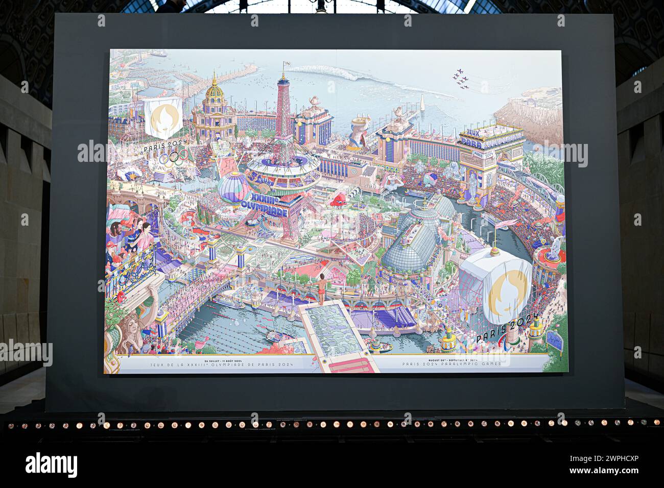 Paris, France. 04th Mar, 2024. Atmosphere illustration at the unveiling of the official posters