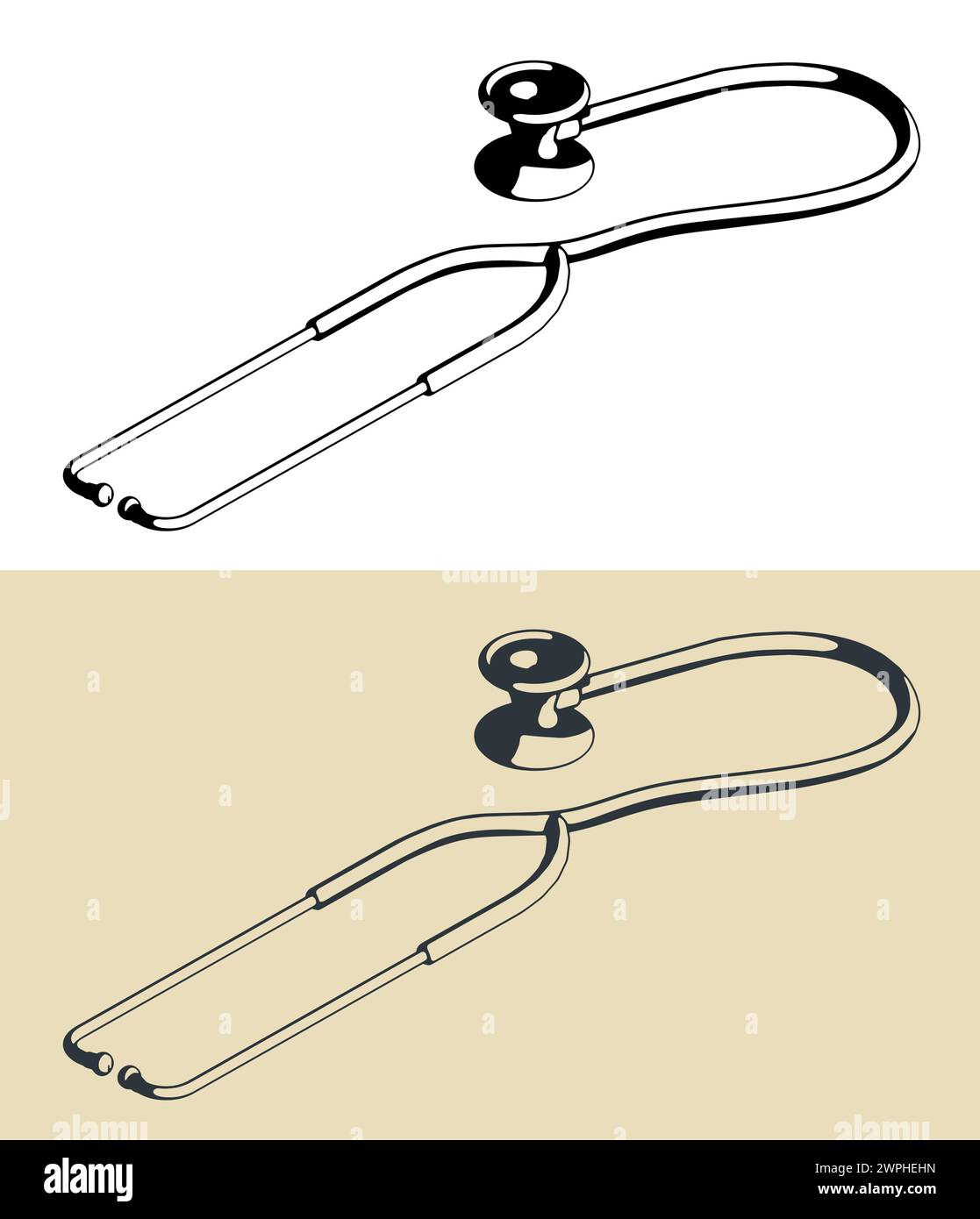 Stylized vector illustrations of a stethoscope Stock Vector Image & Art ...