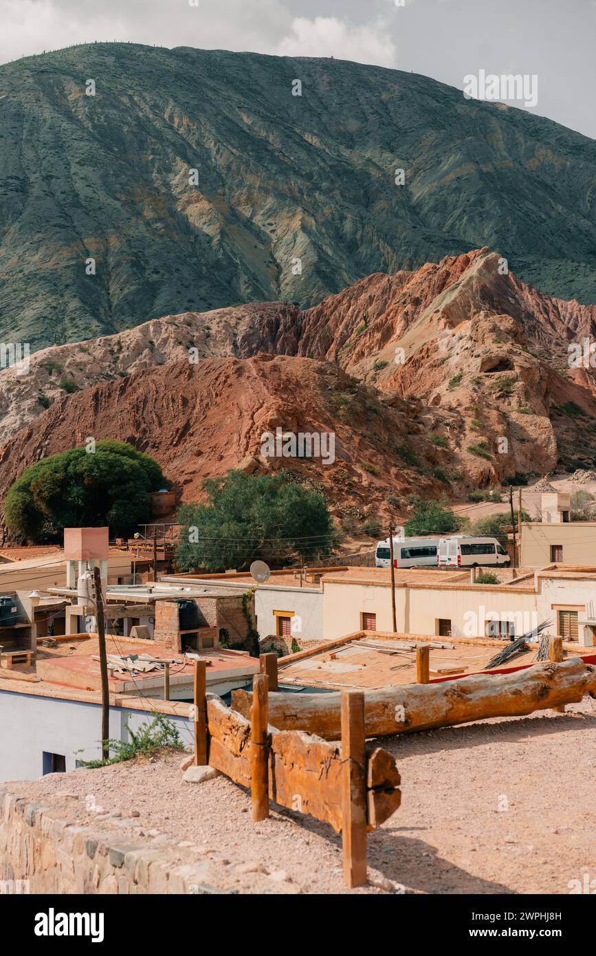 The town of Purmamarca in the Province of Jujuy in Argentina, South america - mar 2th 2024. High quality photo Stock Photo
