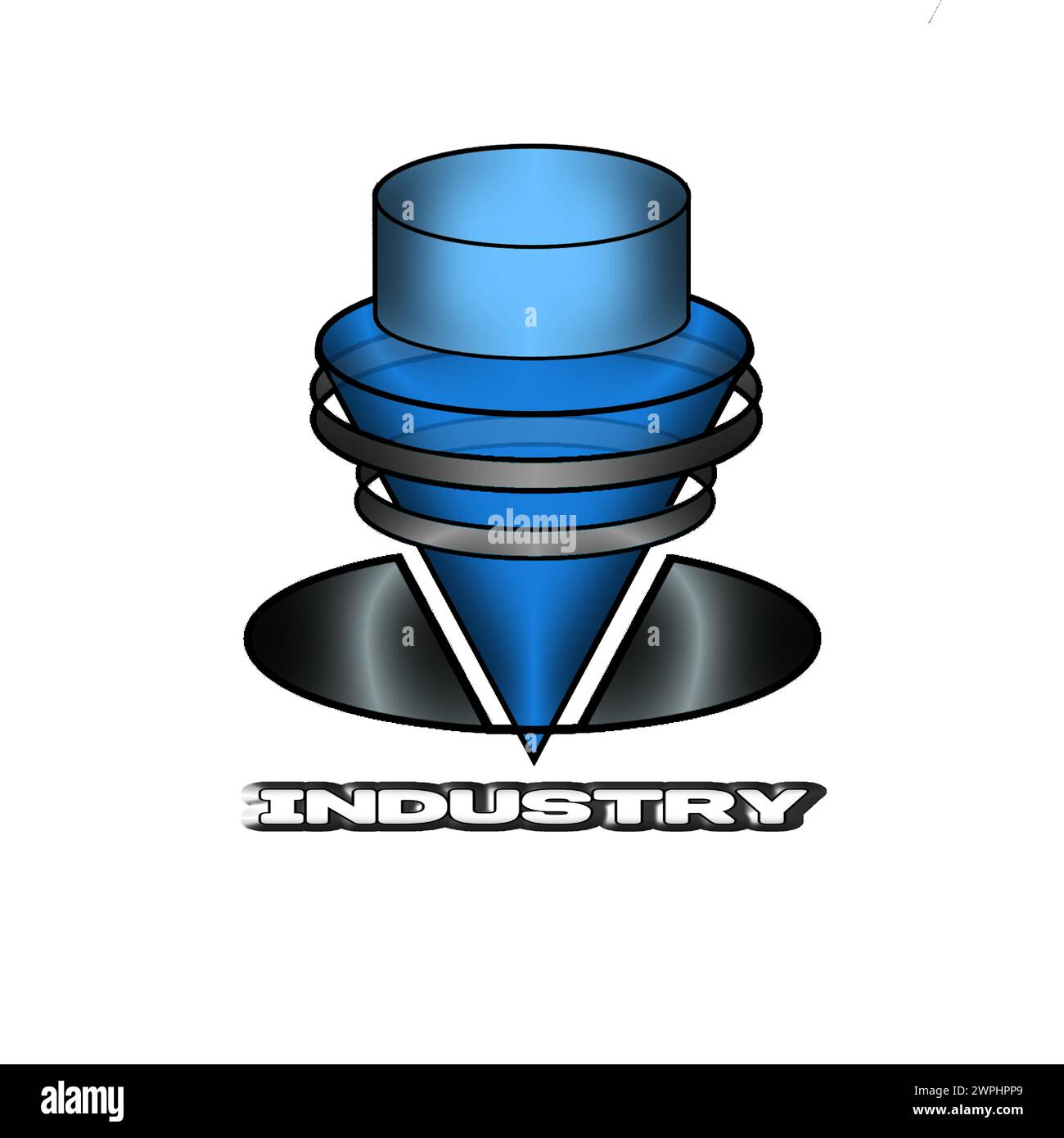 The logo depicts the hard work ethic in the metal, mechanical, engineering, manufacturing and drilling industries Stock Vector