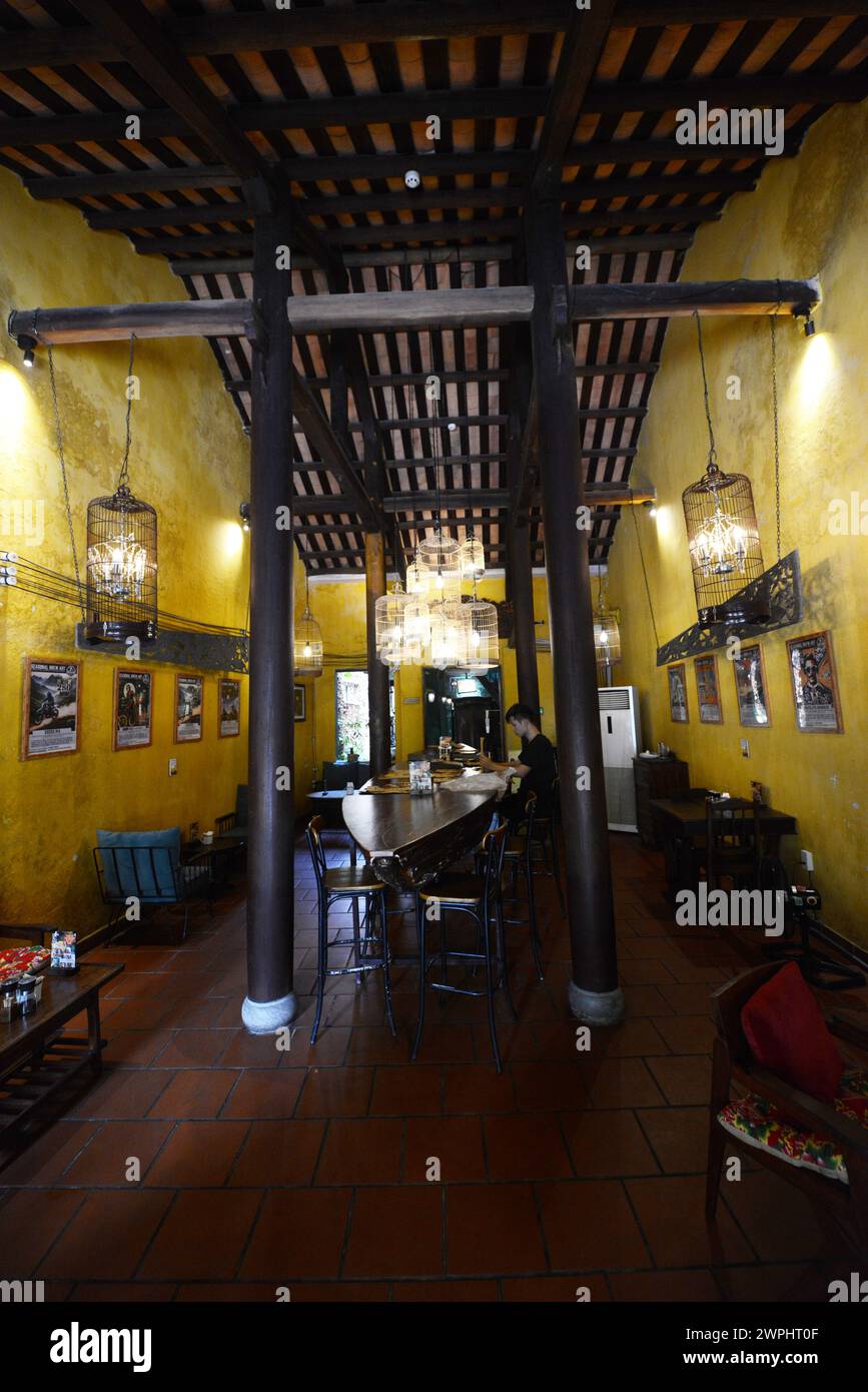 The interior of the 7 Bridges craft beer taproom in the old city of Hoi An, Vietnam. Stock Photo