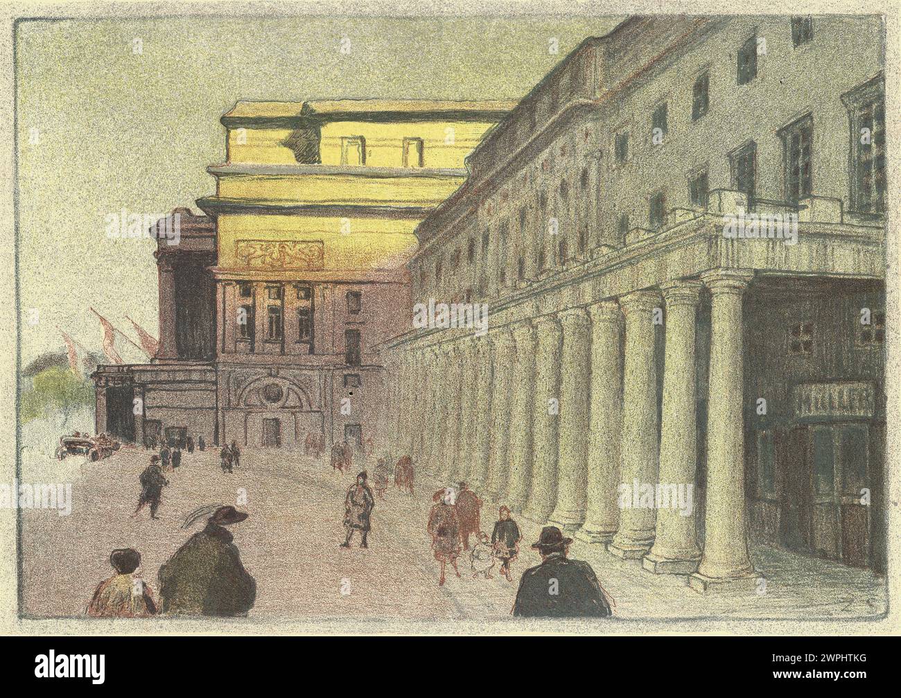 The Grand Theater in Warsaw; Stankiewicz, Zofia (1862-1955), Cotty, Jan (Warsaw; Printing and Litographic Zak 1922 (1922-00-00-1922-00-00);Grand Theater (Warsaw) Stock Photo