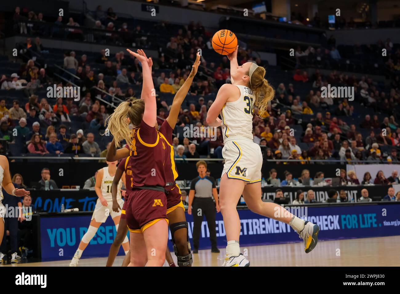 Minneapolis, Minnesota, USA. 7th Mar, 2024. Michigan Wolverines guard