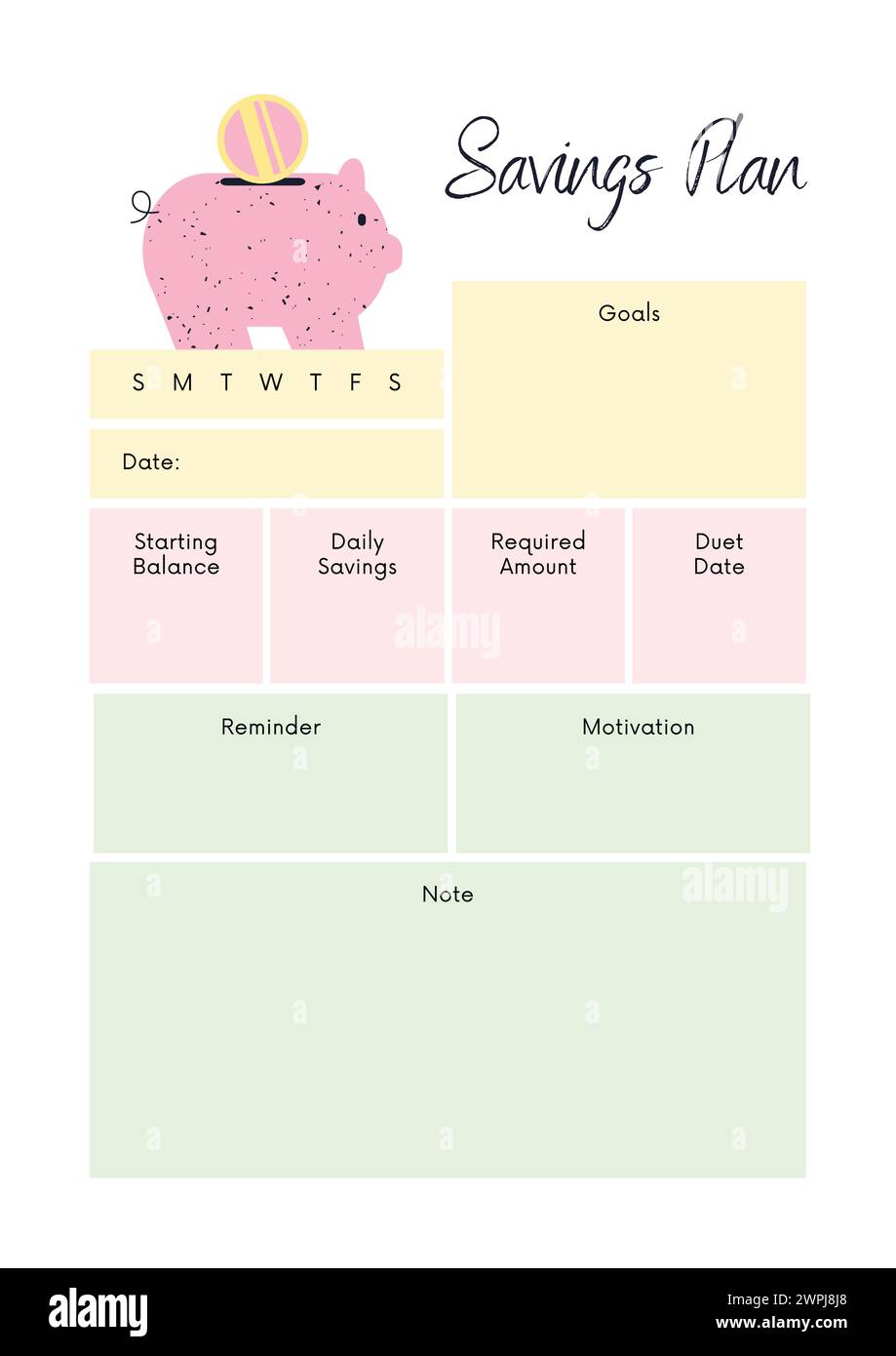 Planner template for daily planning and organizing Stock Vector Image