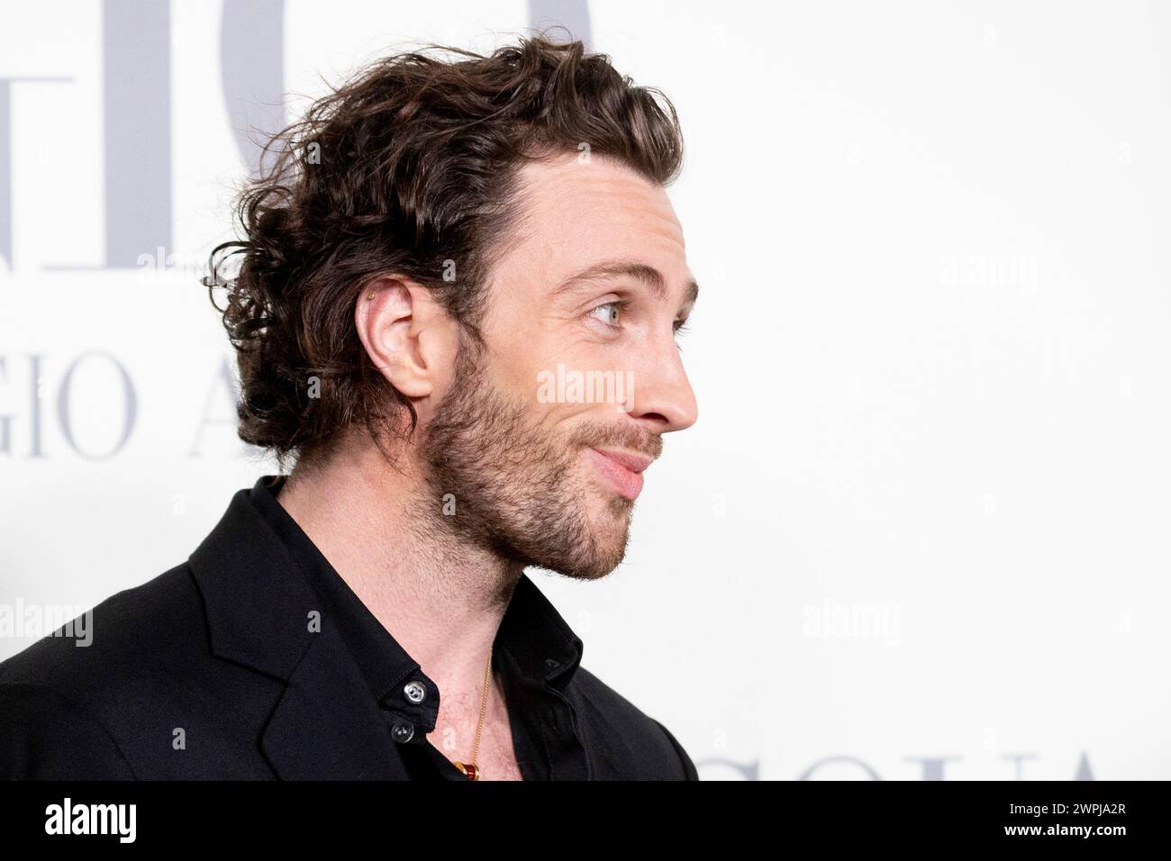 Madrid, Spain. 07th Mar, 2024. Aaron Taylor-Johnson attends the Giorgio Armani' Photocall at Matadero Madrid. (Photo by Nacho Lopez/SOPA Images/Sipa USA) Credit: Sipa USA/Alamy Live News Stock Photo