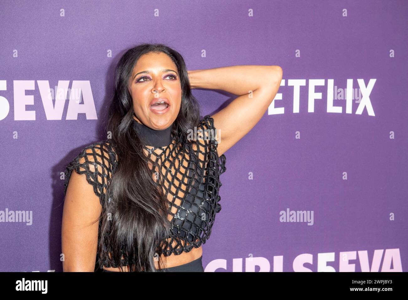 New York, New York, USA. 7th Mar, 2024. (NEW) Netflix's &quot;Girls5eva&quot; Season 3 Premiere. March 07, 2024, New York, New York, USA: Renee Elise Goldsberry attends Netflix's &quot;Girls5eva&quot; season 3 premiere at Paris Theater on March 07, 2024 in New York City. (Credit: M10s/TheNews2) (Foto: M10s/Thenews2/Zumapress) (Credit Image: © Ron Adar/TheNEWS2 via ZUMA Press Wire) EDITORIAL USAGE ONLY! Not for Commercial USAGE! Stock Photo