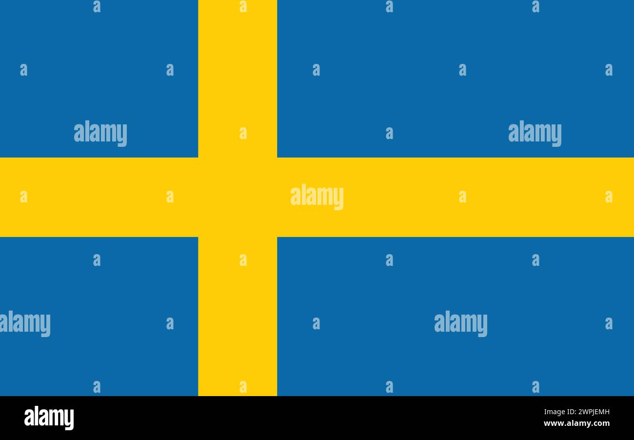 National Flag of Sweden, Background Flag, Sweden Flag, Sweden sign Stock Vector