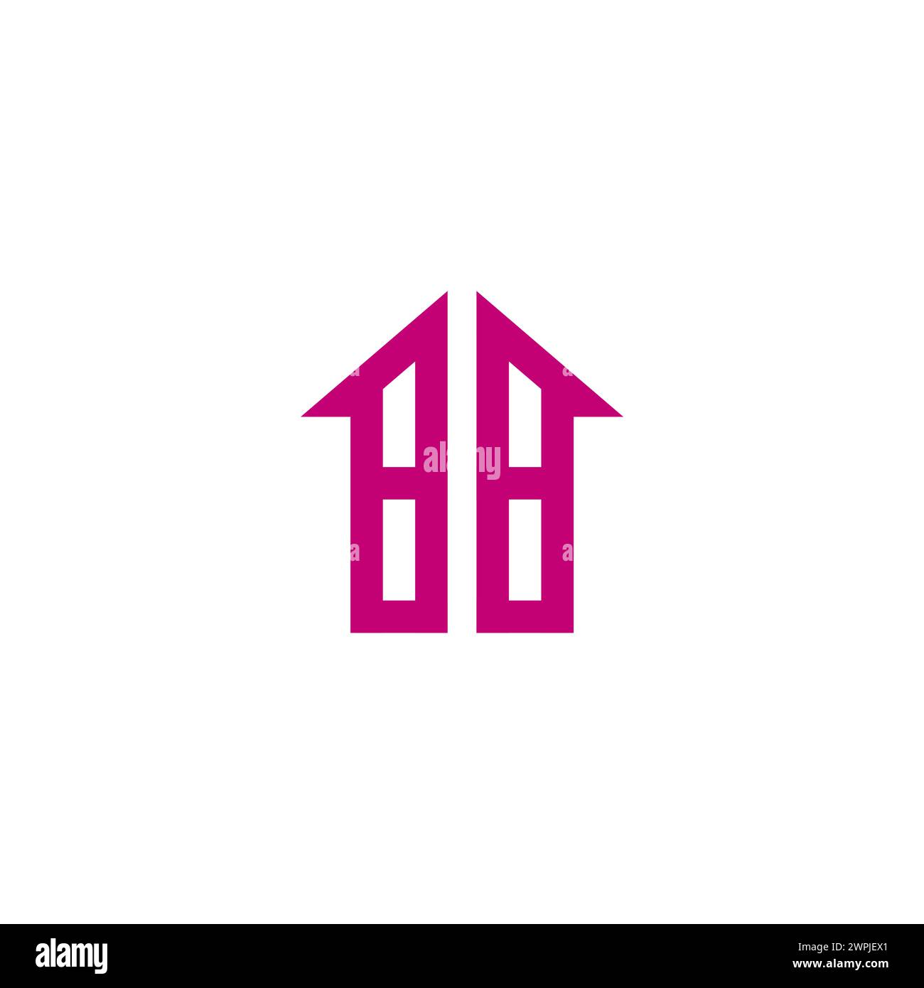 BB Home Building Logo Simple. BB Real Estate Logo Stock Vector
