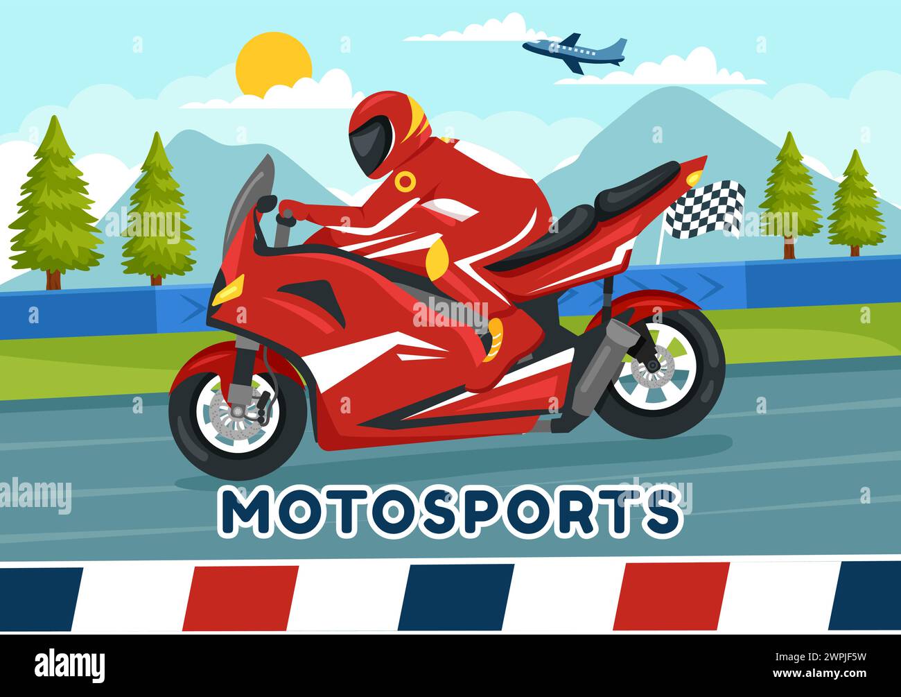 Racing Motosport Speed Bike Vector Illustration for Competition or ...