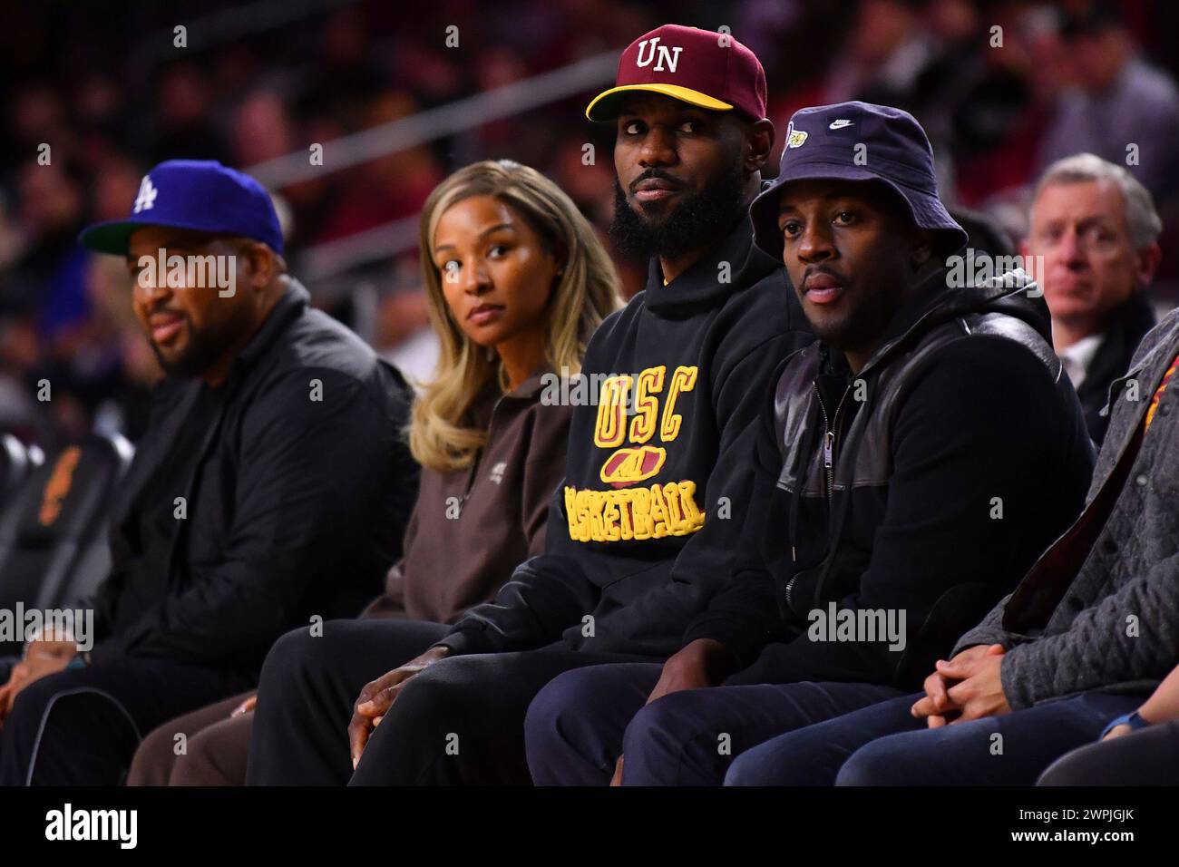 LOS ANGELES, CA - MARCH 07: Lebron James and his wife Savannah James ...