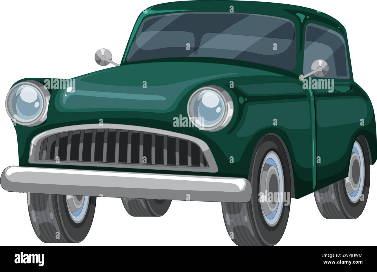 Vector graphic of a retro green automobile Stock Vector Image & Art - Alamy