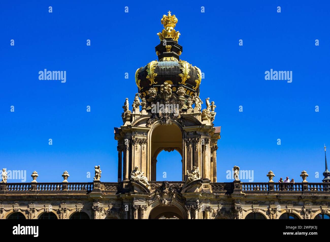 The Crown Gate of the Zwinger Palace, a jewel of Saxon Baroque, in Dresden, Saxony, Germany. Stock Photo