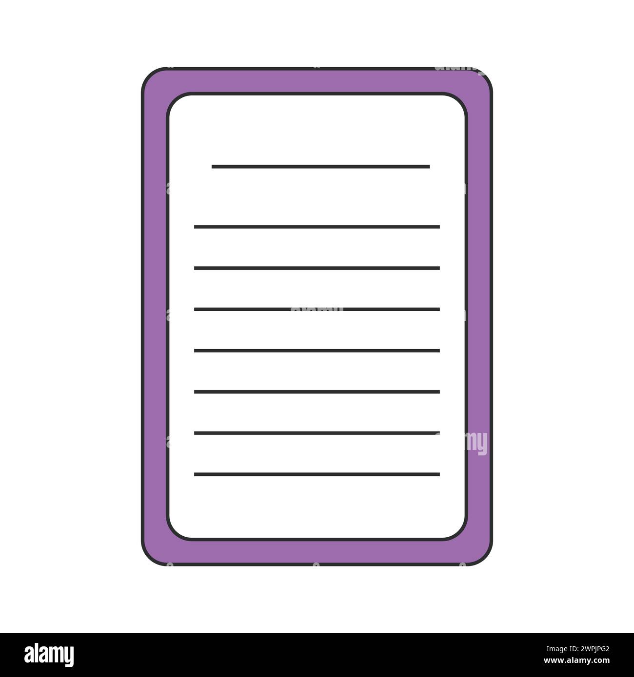 Minimalist Empty Lined Page Template Vector Illustration Stock Vector