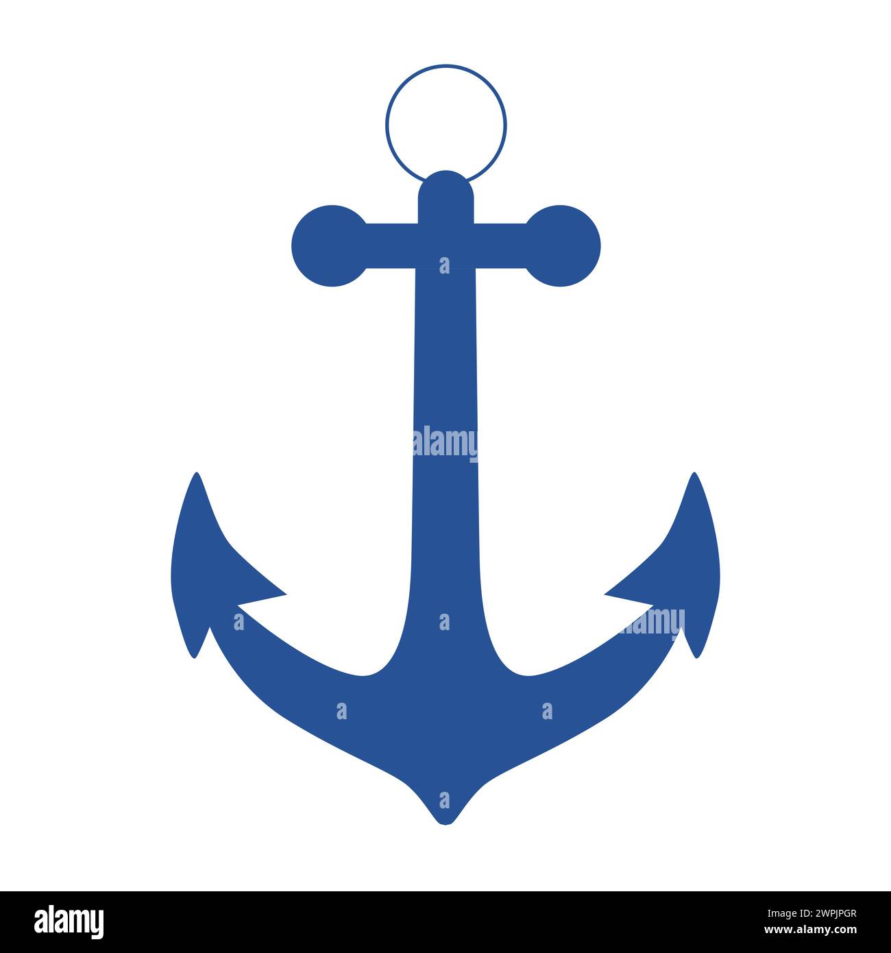 Blue Anchor Icon Stock Vector