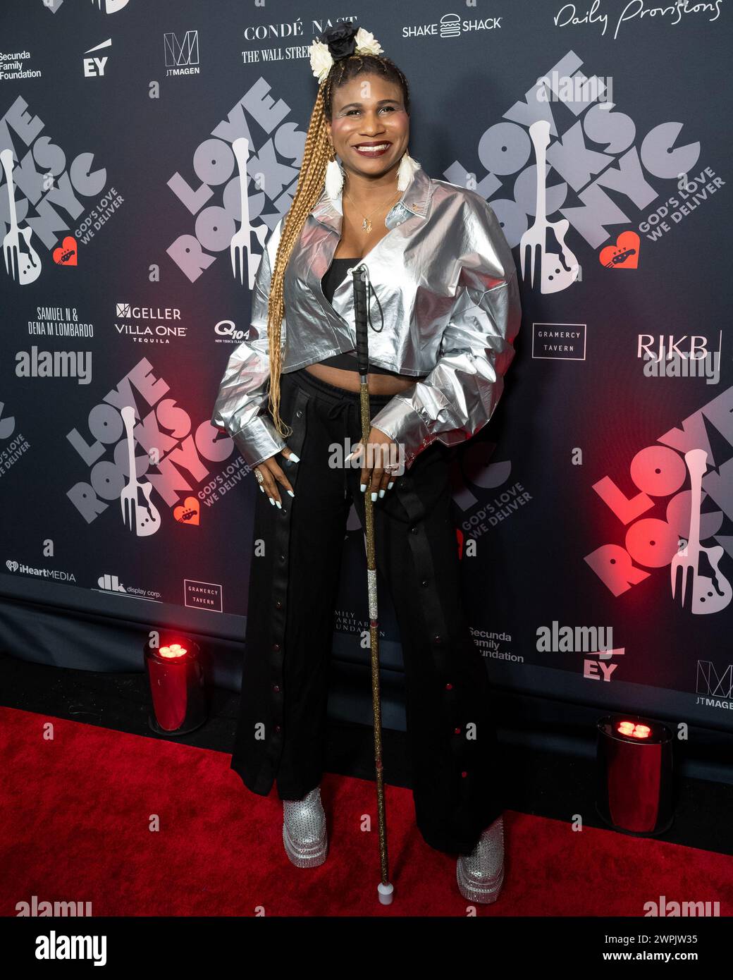 New York, USA. 07th Mar, 2024. Lachi arrives on the red carpet for the eighth annual Love Rock NYC benefit concert for God's Love We Deliver at the Beacon Theatre in New York, New York, on Mar. 7, 2024. (Photo by Gabriele Holtermann/Sipa USA) Credit: Sipa USA/Alamy Live News Stock Photo